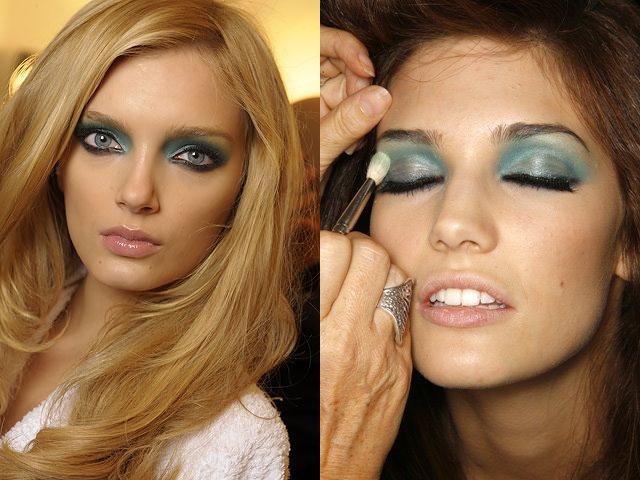 blue smokey eye makeup. makeup